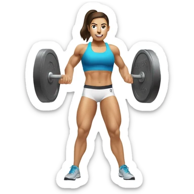 White brunette Female athlete doing snatch crossfit sticker