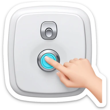 hand pressing a modern flush button, toilet in background, cheerful and neat sticker