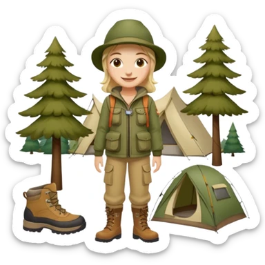 People who are going camping should wear a camping outfit sticker