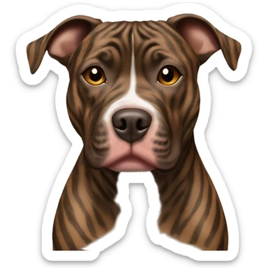 Small brindle mix pitbull with brown stripes sticker
