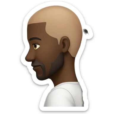 Brunette long hair kissing bald black man sticker