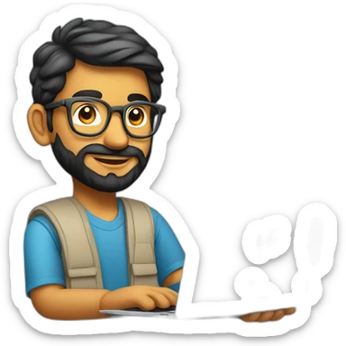 indian product designer ( from tamil nadu ) with a macbook air  sticker