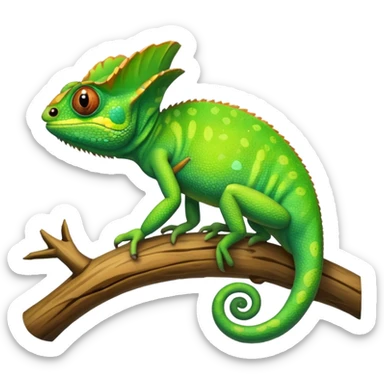 green chameleon sticker