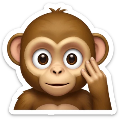 A A monkey, pulling the bottom of his eyelid down with one finger. sticker