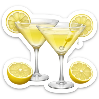 two lemon drop martinis cheers sticker