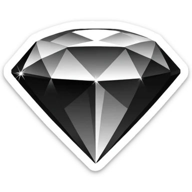 diamond CD emoji in minimalist style, black and white sticker
