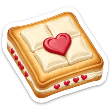 Frosted Toaster strudel pastry with hearts sticker