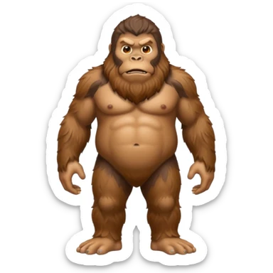 Create a scary full bodied emoji of Bigfoot sticker