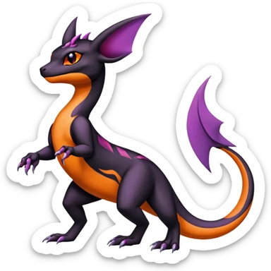 Salandit-Umbreon-Charmeleon-Fakémon-hybrid-creature (full body)  sticker