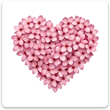 heart made of sakura petals sticker