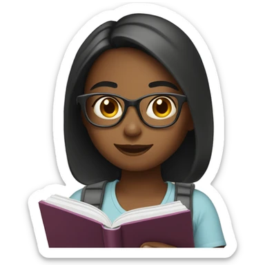 Girl reading on kindle  sticker