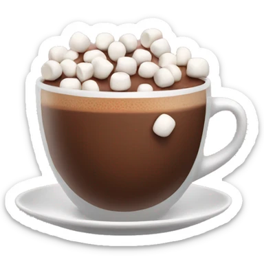 A cup of hot chocolate with little marshmallows  sticker
