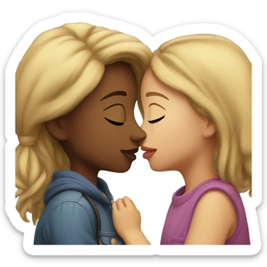 Girl kissing another girl sticker