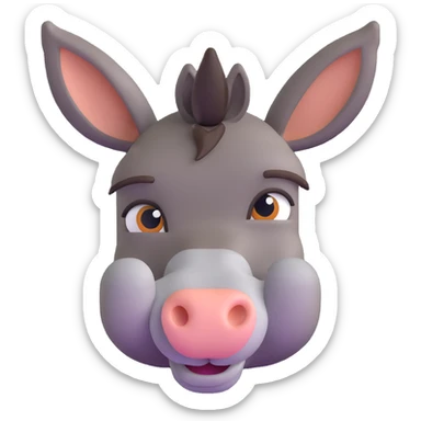 sad blue donkey sticker