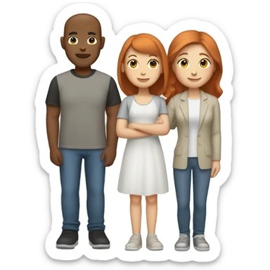 Mixed family that has a Asian dad, white mom with red hair, and white teenage girl  sticker