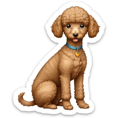 Super Skinny - Light Brown - Poodle - Sitting - No Decorations sticker