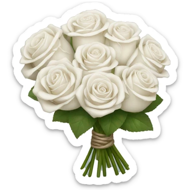 White rose bouquet  sticker