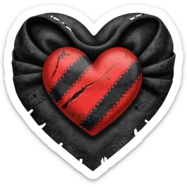 heart with a dark bandana and grunge texture sticker