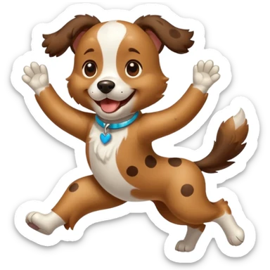 dancing dog with spot sticker