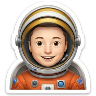 Elon Musk in the space Laughing sticker