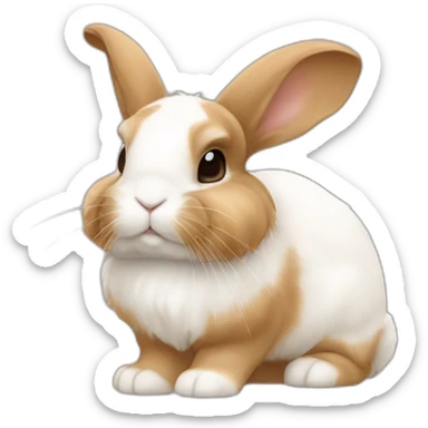 Mini lop bunny caramel and white sticker