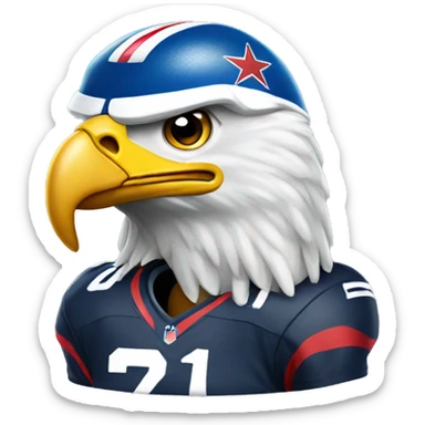 Bald eagle wearing a football helmet sticker