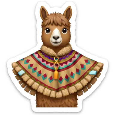 Llama con poncho sticker