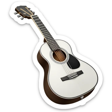 emoji de um desenho em preto e branco de um violão acústico sticker