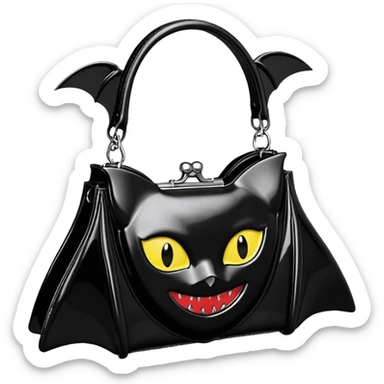  Demonia Hb-115 Patent Bat Shaped Handbag, ultra detailed, hyperrealism.  sticker