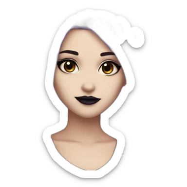 Elissabat-with-bangs-long-hair-dark-purple-and-black-vampire-goth-makeup-crown sticker