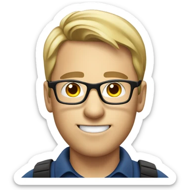 white young soccer coach with eyeglasses holding a charts sticker