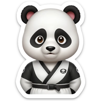 cute panda doing karate portrait, head and shoulders only, wearing white gi uniform, black belt visible, determined face, 3D cartoon, mobile game icon style, clean background, no text, no watermark
 sticker