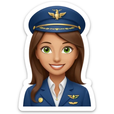 Stewardess Emirates with loung hair Green eyes sticker