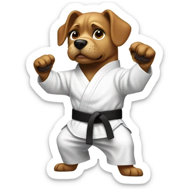 Dog doing karate  sticker