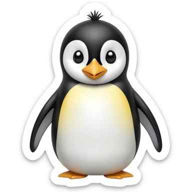 Cinematic Comical Emperor Penguin Portrait Emoji, Head tilted dramatically with an exaggeratedly shocked expression, featuring sleek, polished plumage with wide, comically expressive eyes filled with exaggerated disbelief, Simplified yet hilariously expressive features, highly detailed, glowing with a slightly sassy polar glow, high shine, dramatic yet playful, stylized with an air of cheeky arctic attitude, soft glowing outline, capturing the essence of a meme-worthy penguin that appears ready to side-eye its way into viral internet fame instantly! sticker