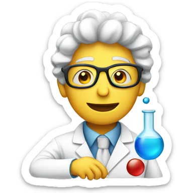a scientist experimenting with molecules sticker