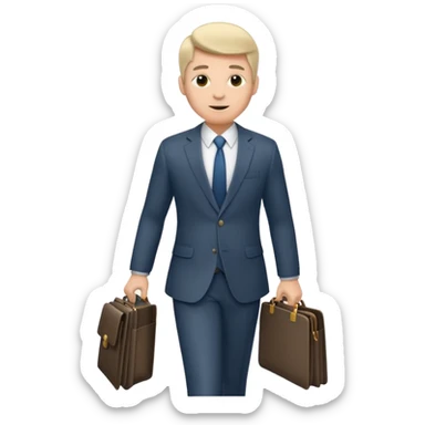 Man with portfolio heading to work. sticker