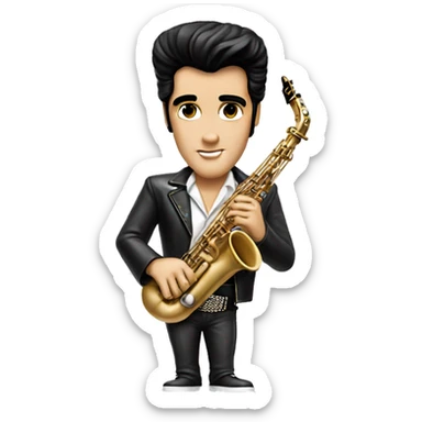 rock n roll elvis presley now holding saxophone sticker