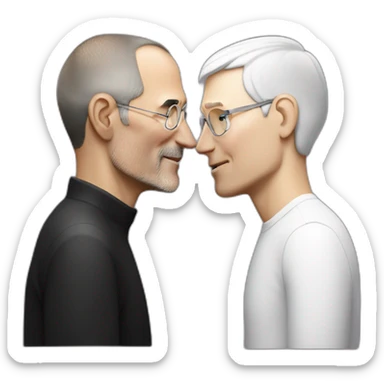 steve jobs kissing tim cook sticker