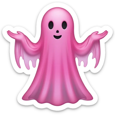 pink ghost shiloette sticker