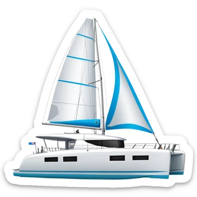 catamaran that looks like a lagoon 42 on a white background. Just the catamaran with no wording on the boat sticker