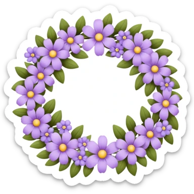 flowers wreath light purple sticker