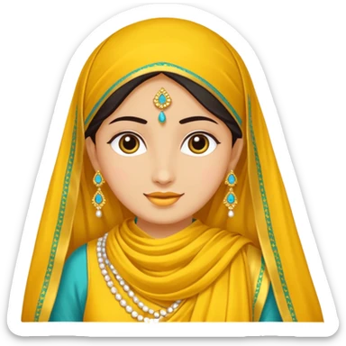 Yellow chudidar with chunni sticker