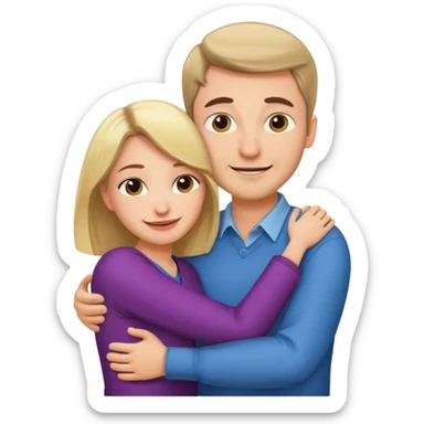 two Bestie man and woman coworkers teacher hug sarcastic sticker