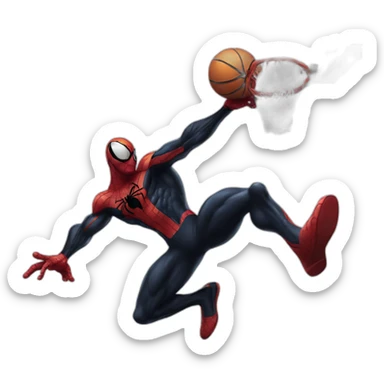 Venom slam dunks on spiderman sticker