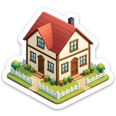 Isometric farmhouse cozy sticker