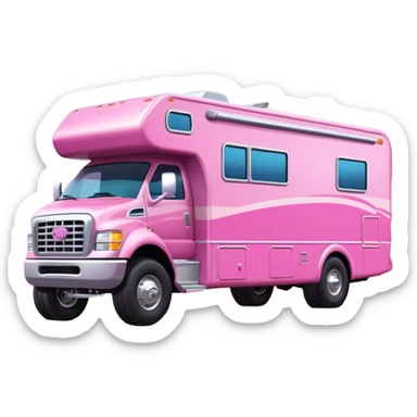 Aerodynamic Streamlined Barbie styled motor home rv off-roading rock-climbing 4x4 desert Winnebago party bus monster truck  sticker