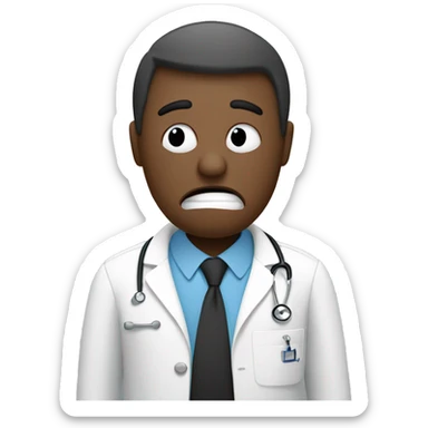 Stick figure that can't find medical records and is frustrated  sticker