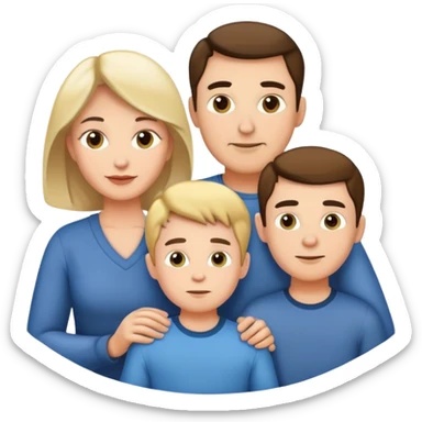 Mom and dad and two sons  sticker