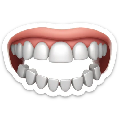 person with metal line braces ontop of white teeth sticker